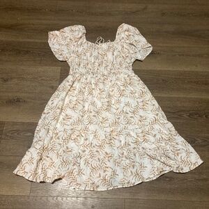 Milkmaid Fairy Floral Print Puff Sleeve Tiered Dress Wmn's Plus 2XL